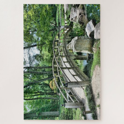 Tuinlandschap Japanse brugstroombomen Legpuzzel (Verticaal)