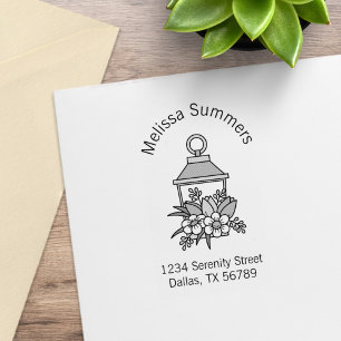 Tuinlantaarn Bloemen Boog Adres 5 Rubberstempel