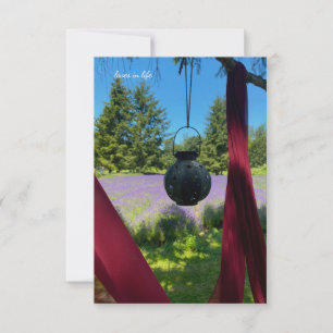 Tuinlantaarn & Lavendelveld Notitiekaartje