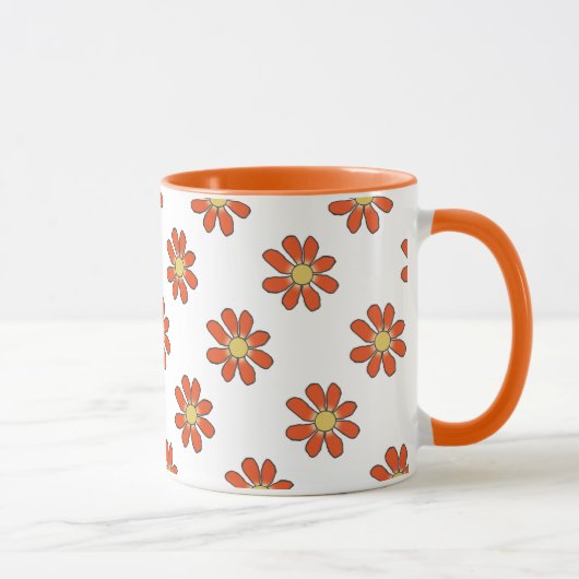 tuinlappen Floral Pattern Oranje Yellow Mok (Rechts)