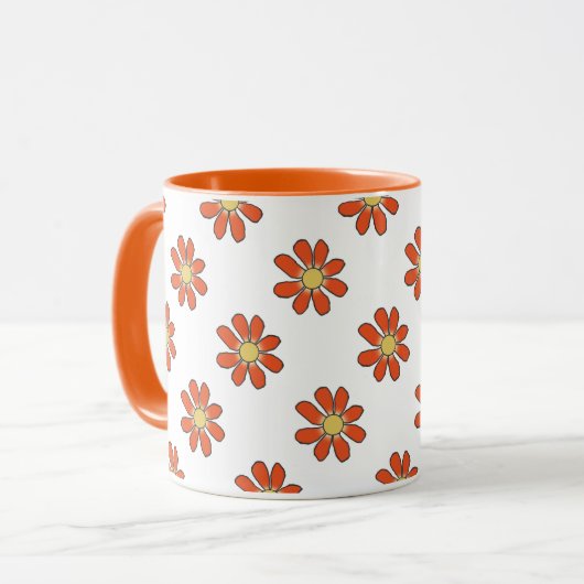 tuinlappen Floral Pattern Oranje Yellow Mok (Voorkant links)