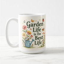 Tuinleven is het beste leven botanische koffiemok