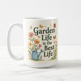 Tuinleven is het beste leven botanische koffiemok