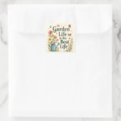 Tuinleven is het beste leven vierkante sticker (Tas)