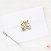 Tuinleven is het beste leven vierkante sticker (Envelop)