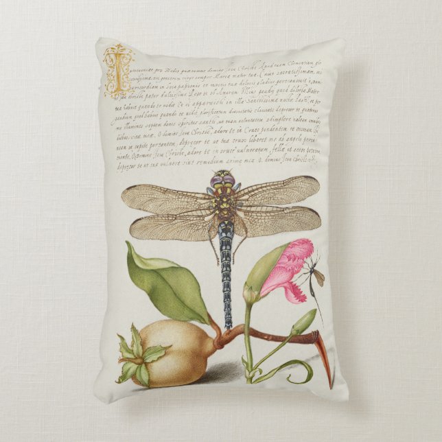 Tuinleven, Libel, Peer, Anjer en Insect Accent Kussen (Voorkant(Verticaal))