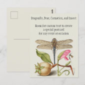 Tuinleven, Libel, Peer, Anjer en Insect Briefkaart (Voorkant / Achterkant)