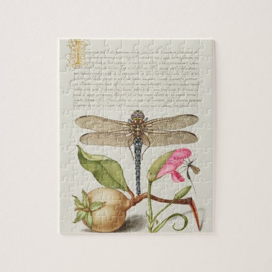 Tuinleven, Libel, Peer, Anjer en Insect Legpuzzel (Verticaal)