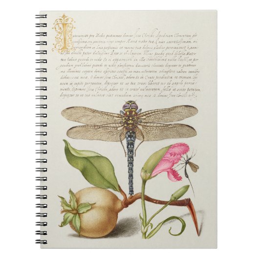 Tuinleven, Libel, Peer, Anjer en Insect Notitieboek (Voorkant)
