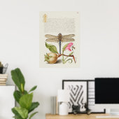 Tuinleven, Libel, Peer, Anjer en Insect Poster (Thuiskantoor)