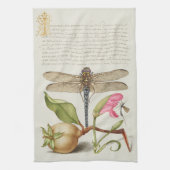 Tuinleven, Libel, Peer, Anjer en Insect Theedoek (Verticaal)