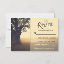 Tuinlichten boom rustieke trouw-RSvp RSVP Kaartje
