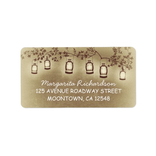 Tuinlichten  retour adreslabels etiket (Voorkant)