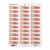 Tuinlichten Roze retouradreslabels Etiket (Full Sheet)