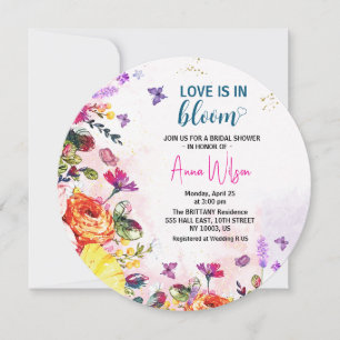 Tuinliefde is in bloei wilde bloemen bruids douche kaart