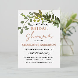 Tuinloof Groen Blad Bruggetje Bruiloft Goud Folie Uitnodiging