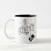 Tuinman bevrucht zijn gewassen. grappig tweekleurige koffiemok (Links)