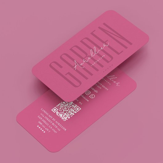 Tuinman Botanicus Landschapsarchitect Roze Roos Visitekaartje