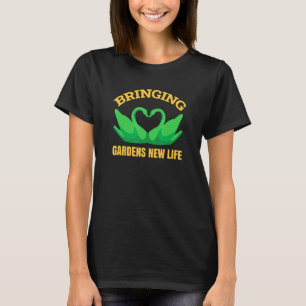 Tuinman brengt tuinen nieuw leven grasmaaier plan t-shirt