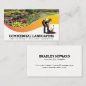 tuinman die bloemen plant | landschapsarchitectuur visitekaartje (Voorkant / Achterkant)