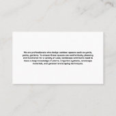 tuinman die het gazon afsnijdt visitekaartje (Achterkant)