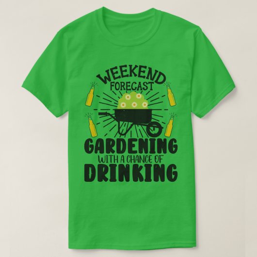 Tuinman Drinkende Tuinieren Planten Bierliefhebber T-shirt (Design voorkant)