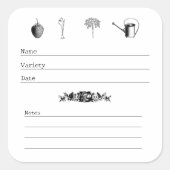  tuinman geïllustreerd DIY Seed Saving Vierkante Sticker (Voorkant)