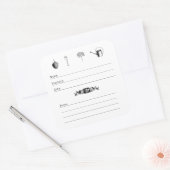  tuinman geïllustreerd DIY Seed Saving Vierkante Sticker (Envelop)