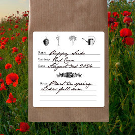  tuinman geïllustreerd DIY Seed Saving Vierkante Sticker