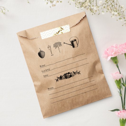  tuinman geïllustreerde zaadbesparing bedankzakje (Gezegeld)