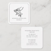 Tuinman Hand en Leaf Logo Vierkante Visitekaartje (Voorkant / Achterkant)