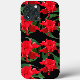 Tuinman Hibiscus Monstera Patroon Zwart  Case-Mate iPhone Case
