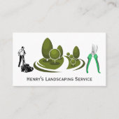 Tuinman met grasmaaier | landschapsarchitectuur visitekaartje (Voorkant)