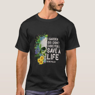 tuinman Skelton vintage bloemen tuin T-shirt