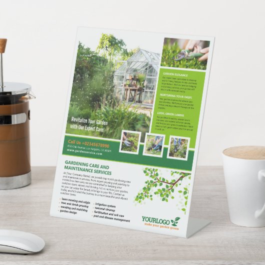 Tuinman, Tuincentrum, Lawn Care Reclamebord Met Voetstuk (Insitu)