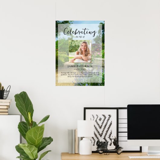 Tuinman, Viering van het Leven Custom Photo Funera Poster (Thuiskantoor)