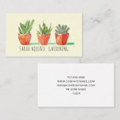 Tuinman Waterverf Succulent Planten Rustic Boho Visitekaartje (Voorkant / Achterkant)