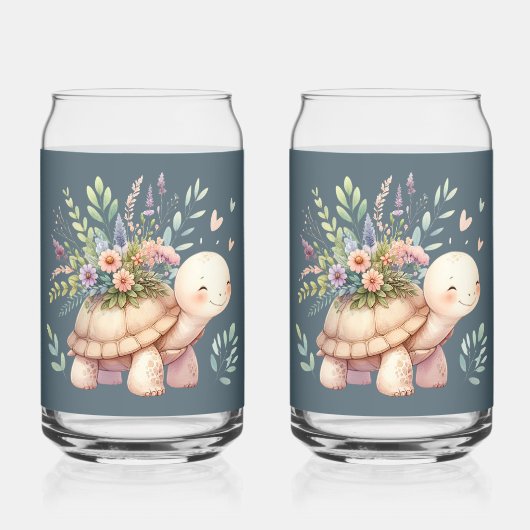 Tuinmanierturtle Aquarel Blikvorm Glas (Voorkant)