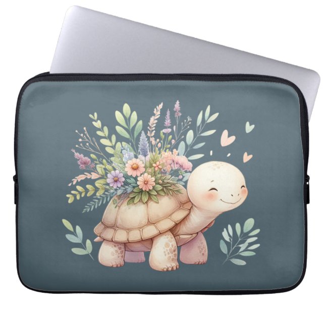 Tuinmanierturtle Aquarel Laptop Sleeve (Voorkant)