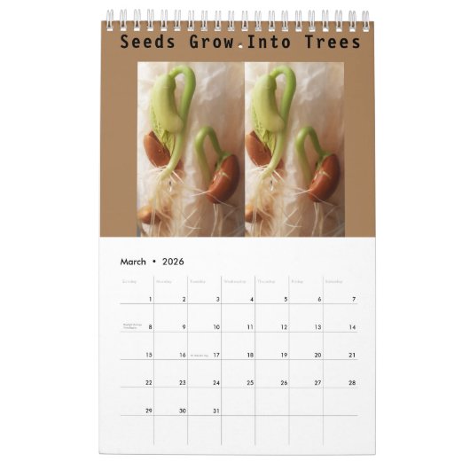 Tuinman's Single Page Kleine Kalender, Wit Kalender (Mar 2026)
