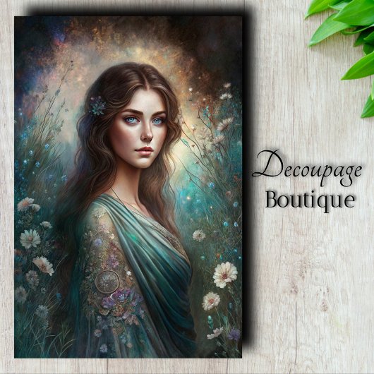 Tuinmeisje Art Decoupage Tissuepapier
