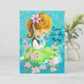 tuinmeisje kerst nieuwjaarsgroet kaart (Staand voorkant)