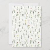 Tuinmeisje met wilde bloemen 1e verjaardag kaart (Achterkant)