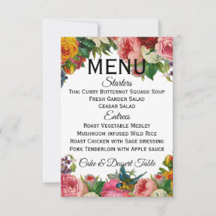 Tuinmenu in vintage stijl (volledig aanpasbaar) kaart
