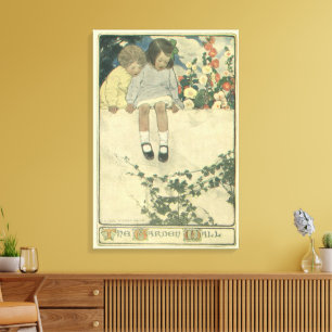 Tuinmuur Jessie Willcox Smith, Vintage Kinderen Canvas Afdruk
