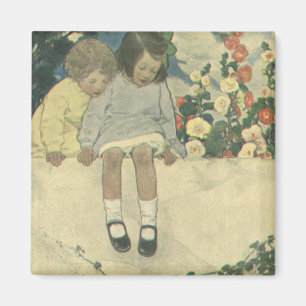 Tuinmuur Jessie Willcox Smith, Vintage Kinderen Magneet