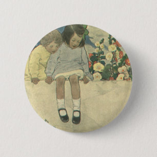 Tuinmuur Jessie Willcox Smith, Vintage Kinderen Ronde Button 5,7 Cm