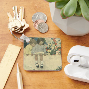 Tuinmuur Jessie Willcox Smith, Vintage Kinderen Sleutelhanger