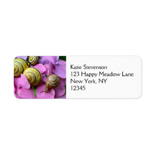 Tuinnagels op roze bloemen etiket