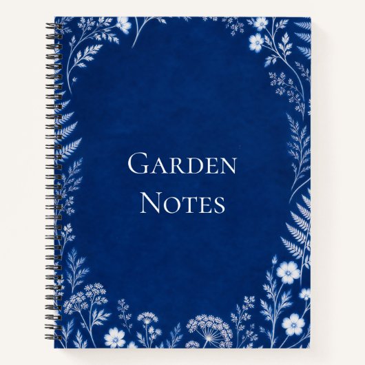 Tuinnotities Blauwe Botanische Notitieboek (Voorkant)